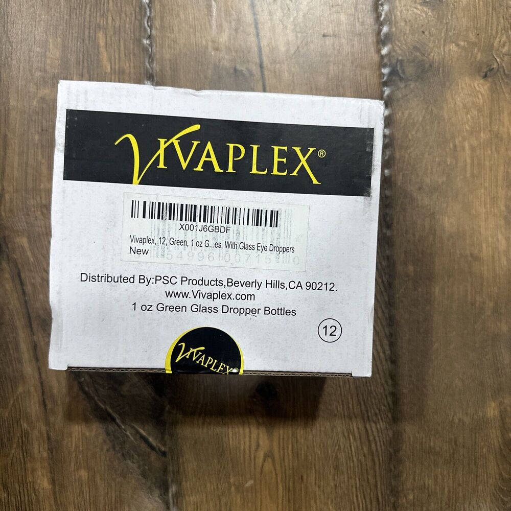 Vivaplex Green Glass Dropper Bottles 12 Count One OZ for Essential Oils,Perfume